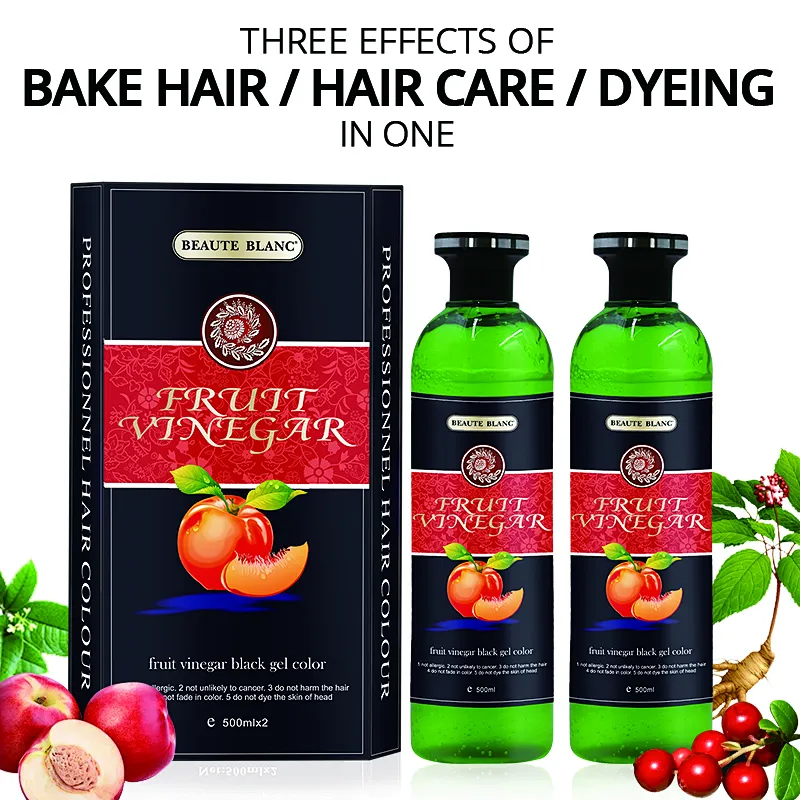 Guangzhou factory Fruit vinegar black hair oil herbal black hair dye india
