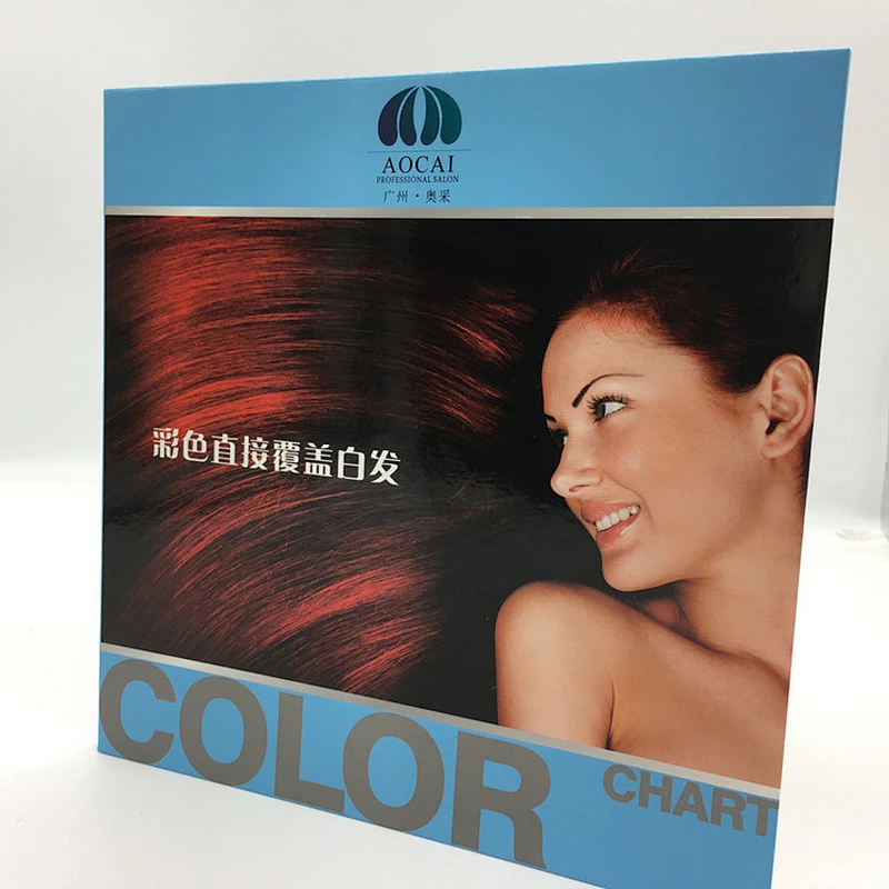 OEM Low MOQ hair dye cream swatch color book cover gray hair color chart