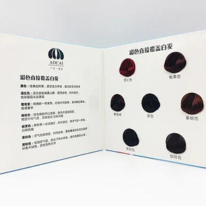 OEM Low MOQ hair dye cream swatch color book cover gray hair color chart