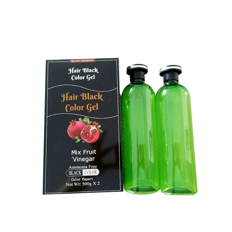 No ammonia color long lasting professional hair manicure gel hair color dye  black hair dye gel 500ml*2