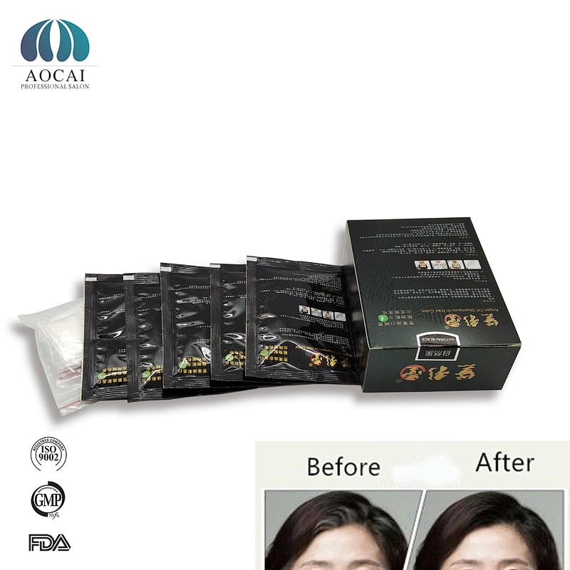 Home use sachet hair darkening shampoo  hair color cream hair dye shampoo black