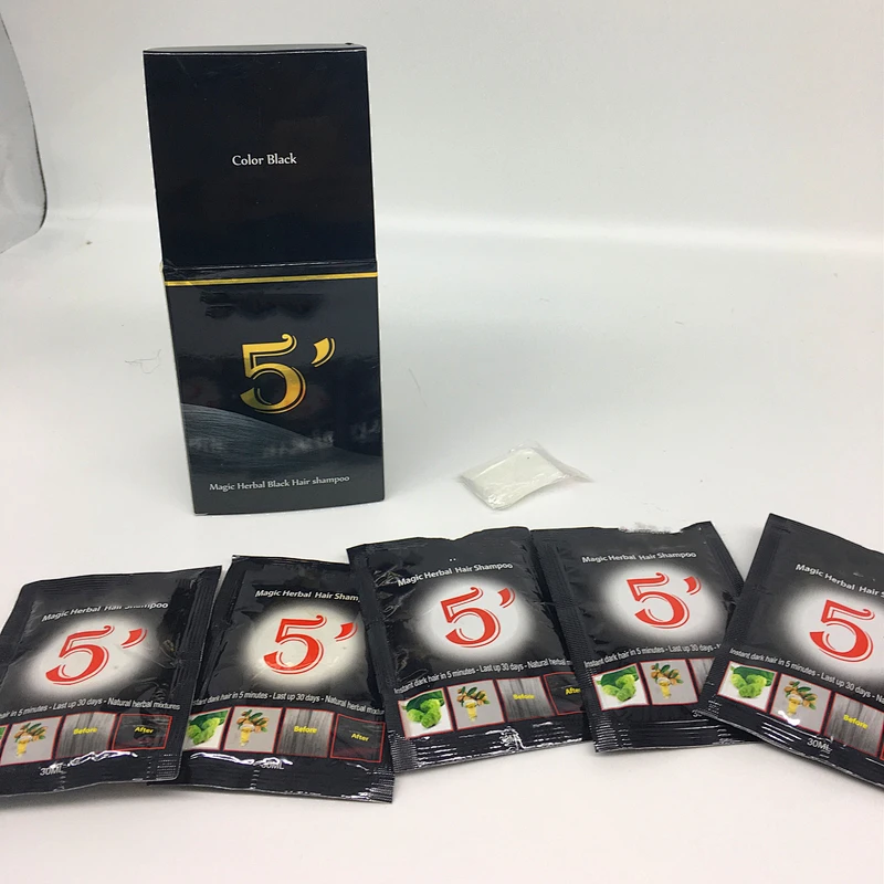 Private Label hair dye sachets black hair color shampoo home hair  dye cream