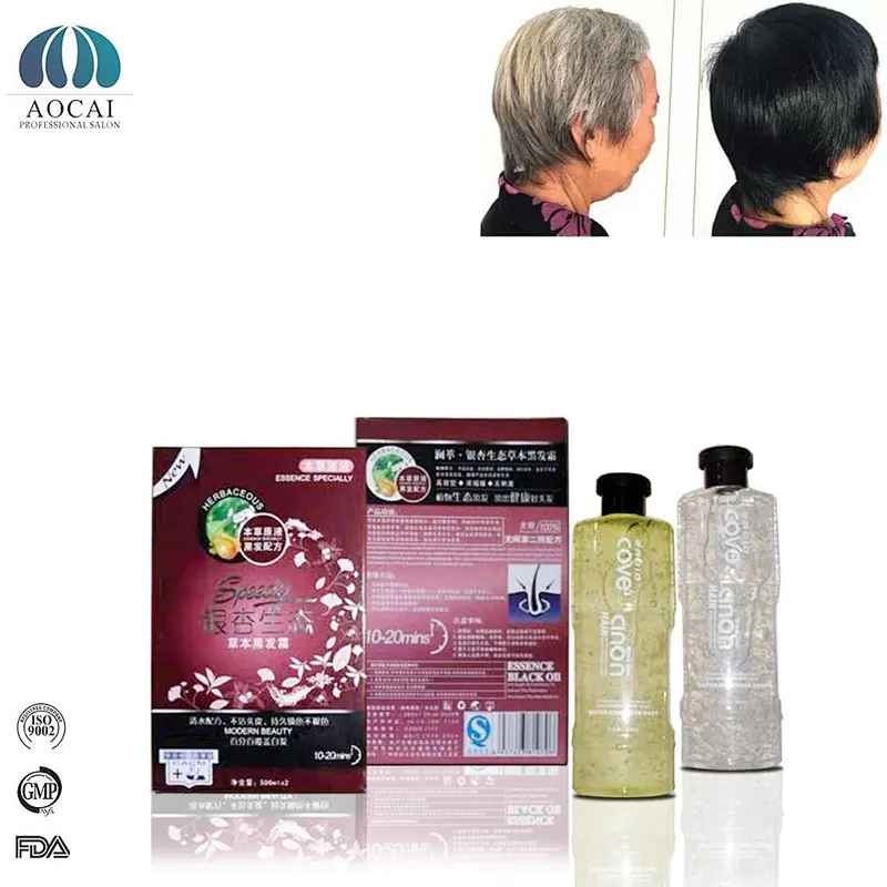 China traditional fast black herbal hair dye shampoo