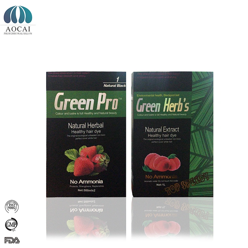 OEM /ODM Green herb oil natural fruit extract healthy hair dye black hair dye 500ml*2
