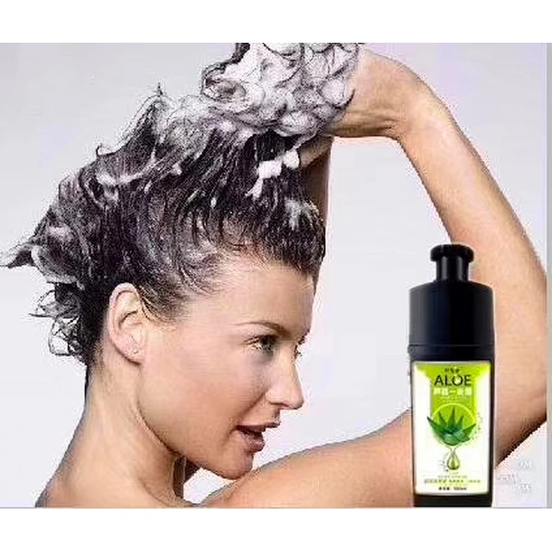 Best Natural Herbal Ammonia Free Aloe Dark Color Black Hair Dye Shampoo For Hair Dyes