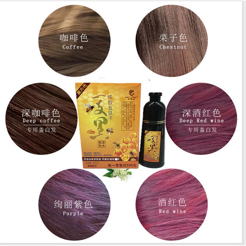 China OEM easy dye natural black hair color shampoo 100% cover grey hair dye shampoo