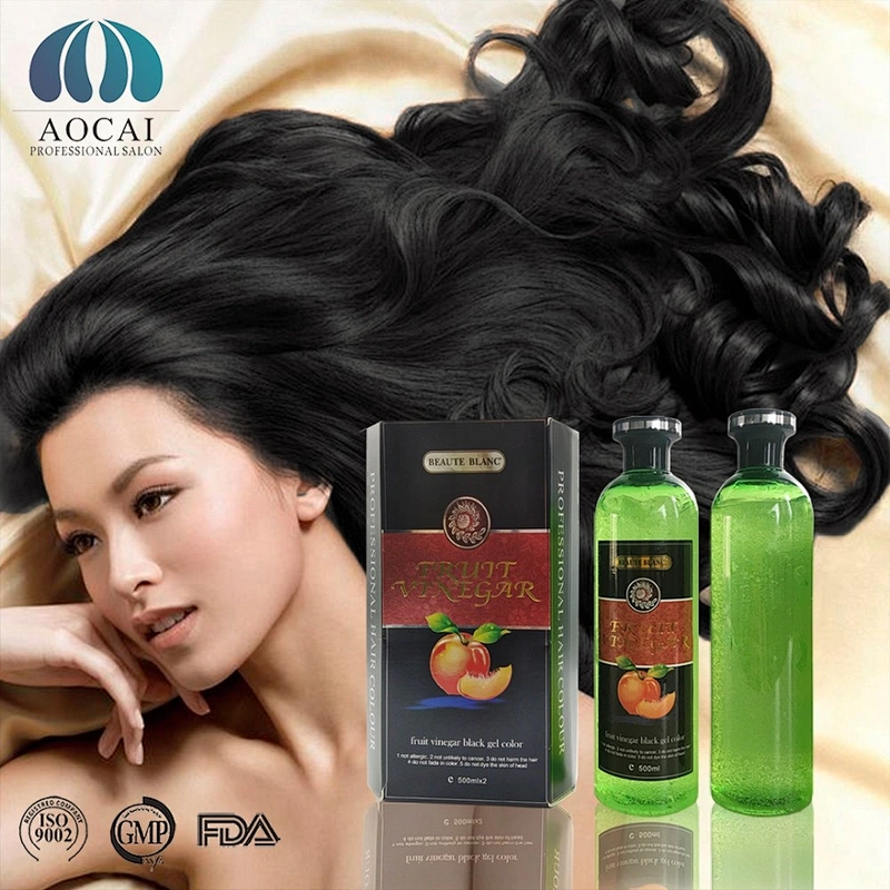 Frut vinegar no ammonia extracts natural hair black color dye gel
