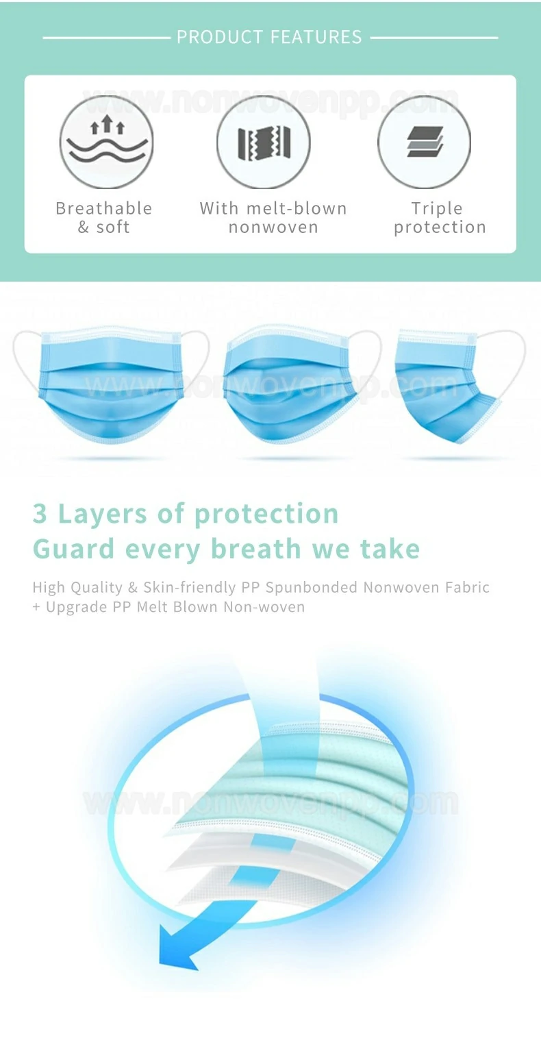 soft medical blue color face mask nonwoven roll