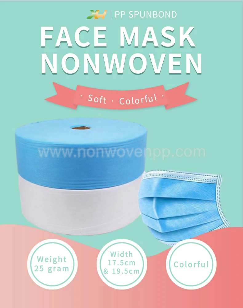 soft medical blue color face mask nonwoven roll