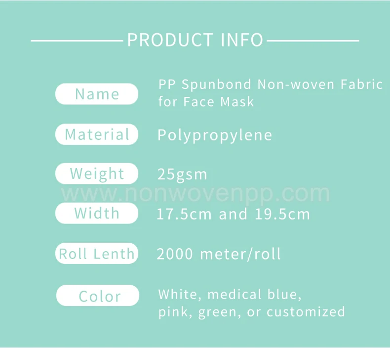 soft medical blue color face mask nonwoven roll