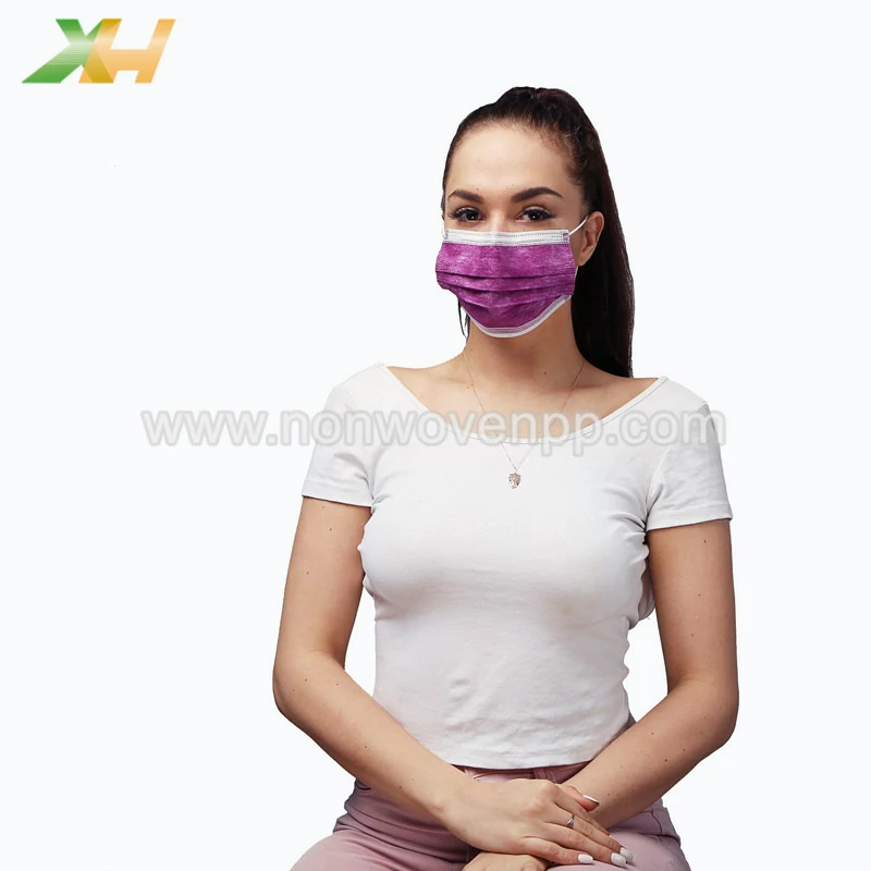 violet non-woven face mask