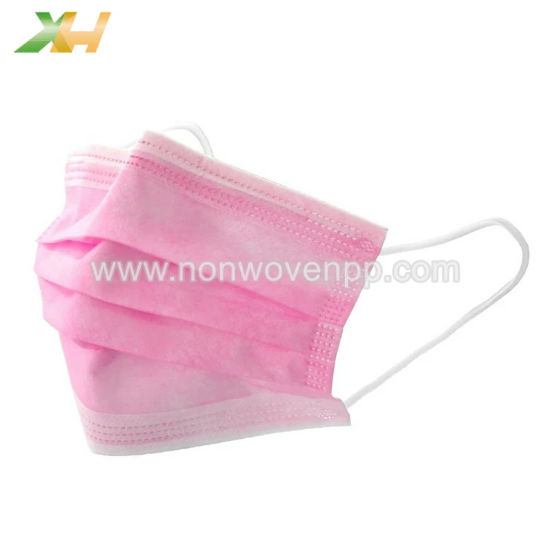 finished product pink 3ply mask