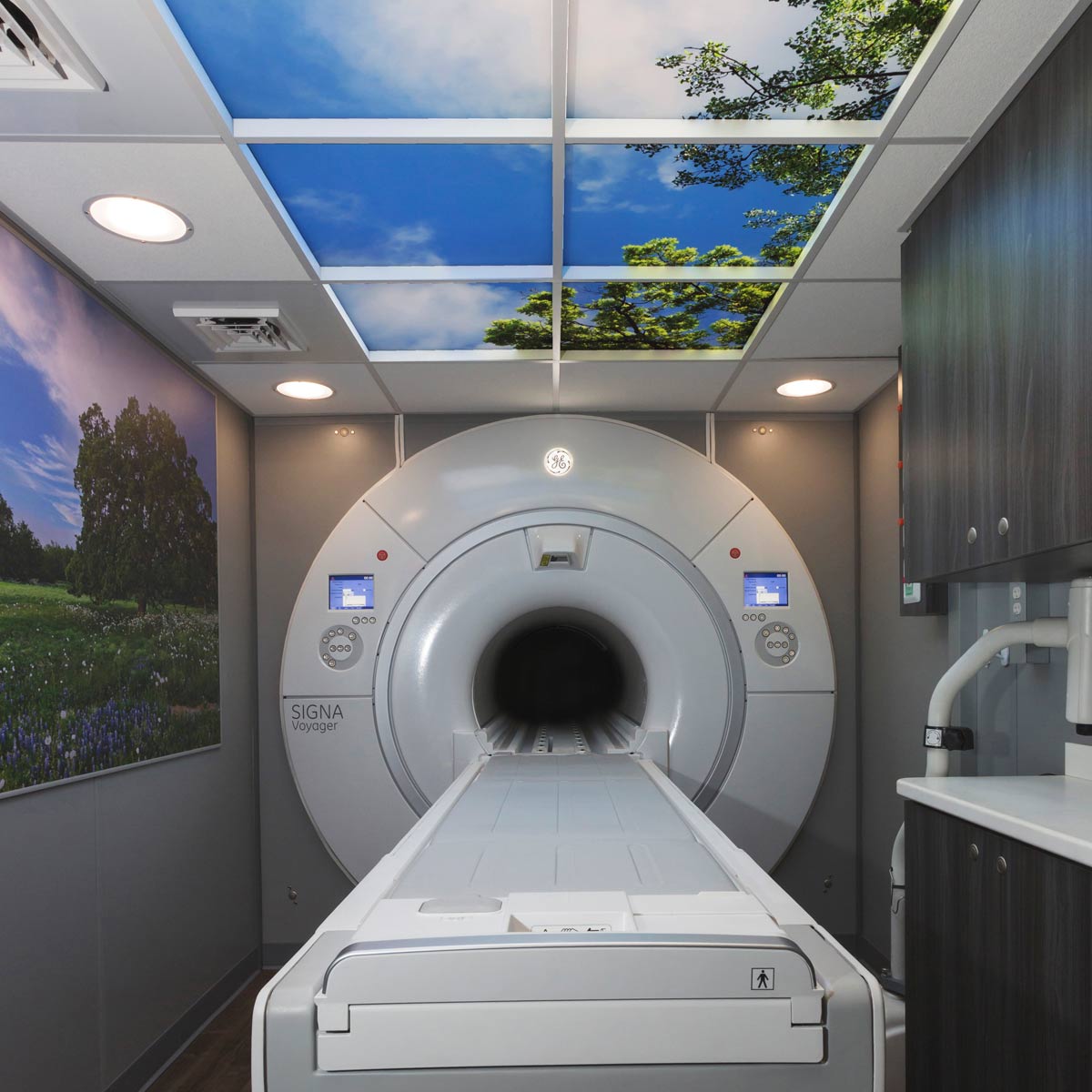 Lumin blue sky panel in hospital recovery room