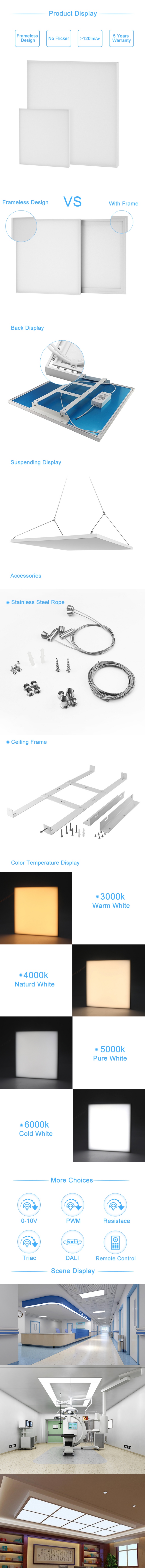 Nuestra lámpara de panel LED solar cris98 de ritmo circadiano de 40w es una solución de iluminación de vanguardia que ofrece un diseño sin marco con estética de moda y moderna.