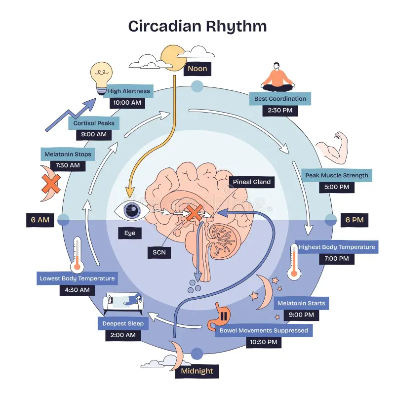 Lumin-Circadian lighting body response throughout the day: how light exposure affects melatonin, cortisol and alertness
