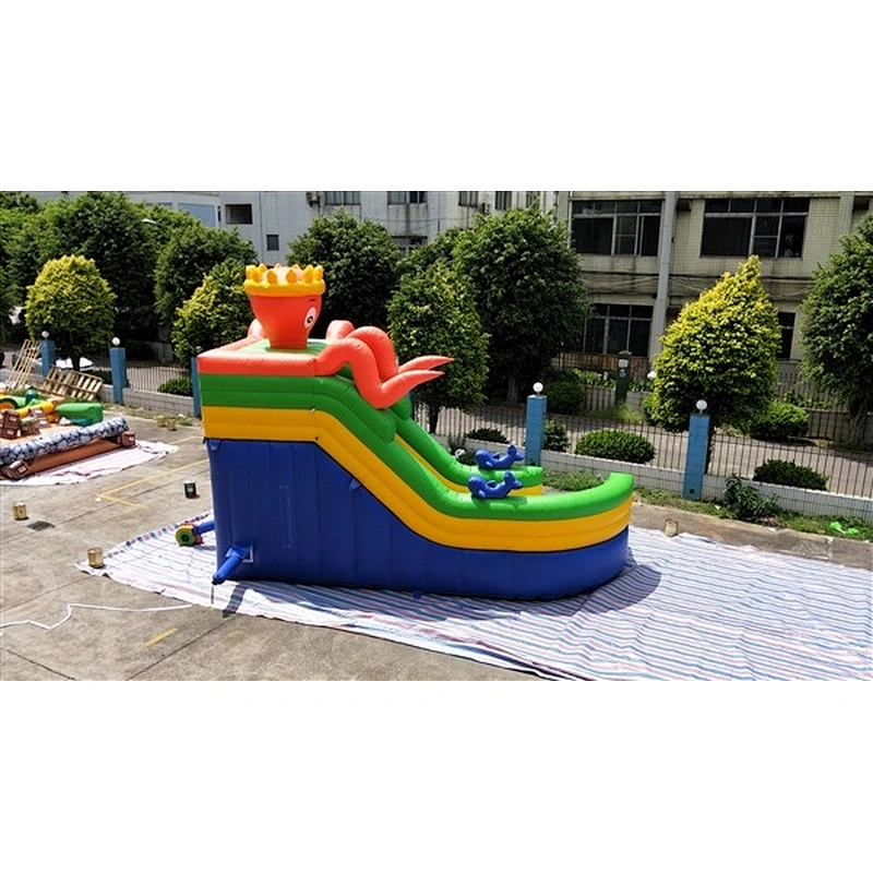 Small Toy Clearance Names Float Toys Sale Giant Water Slides Manufacturer Boat Colorful Octopus Inflatable Slide Price For Sale-11.3x3.6x4.55M