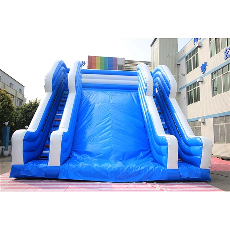 blue slide with polar bear monkey cat inflatable bouncer slid Inflatable Slide-7x7x7M