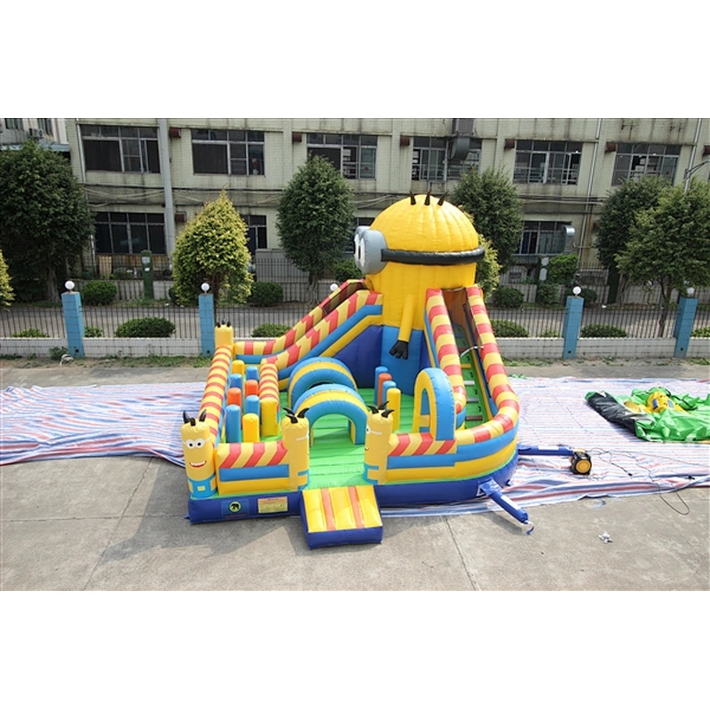 minions little yellow man fun city inflatable amusement park-7x8x4