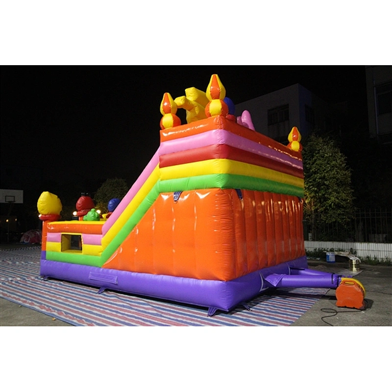 cartoon gathering inflatable bouncer slide Inflatable Slide-6x4x4M