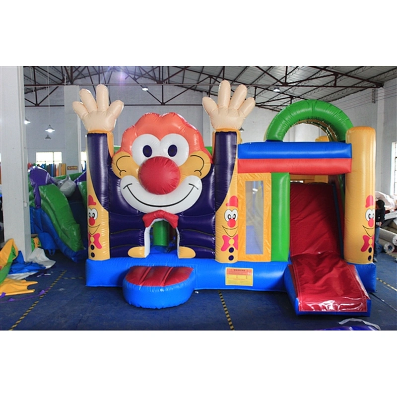 waving smiling clown bouncer with slide jumping castle Inflatable Bouncer-5.2x5x3.8M