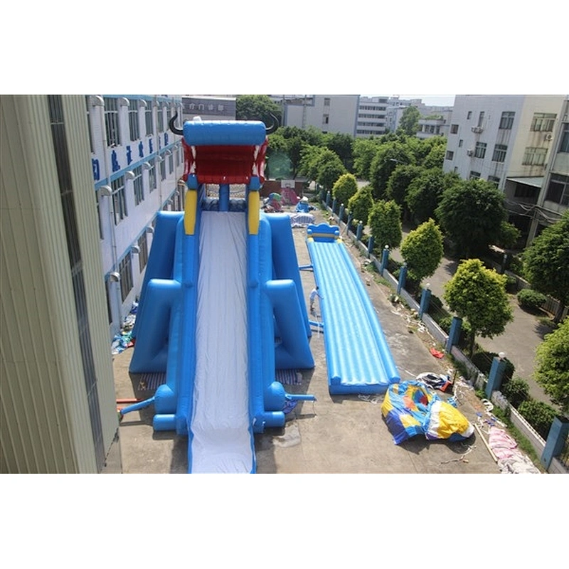 Used Slip N Pool Clearance Floating Adult Giant Inflatable Bouncer Water Slide For Sale-50x14x14M