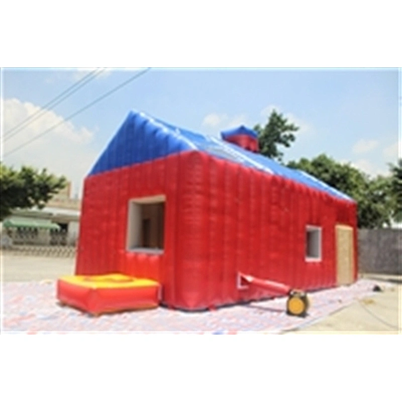 red blue cabin house bouncer inflatable jumping castle inflatable castle-8.84x5.18x4.45M