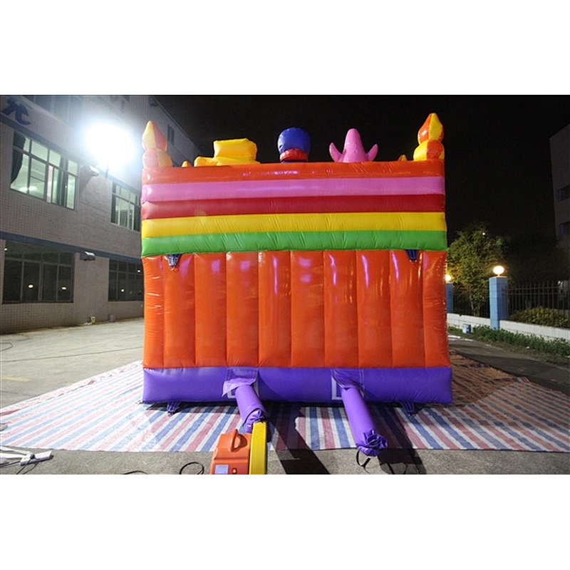 cartoon gathering inflatable bouncer slide Inflatable Slide-6x4x4M