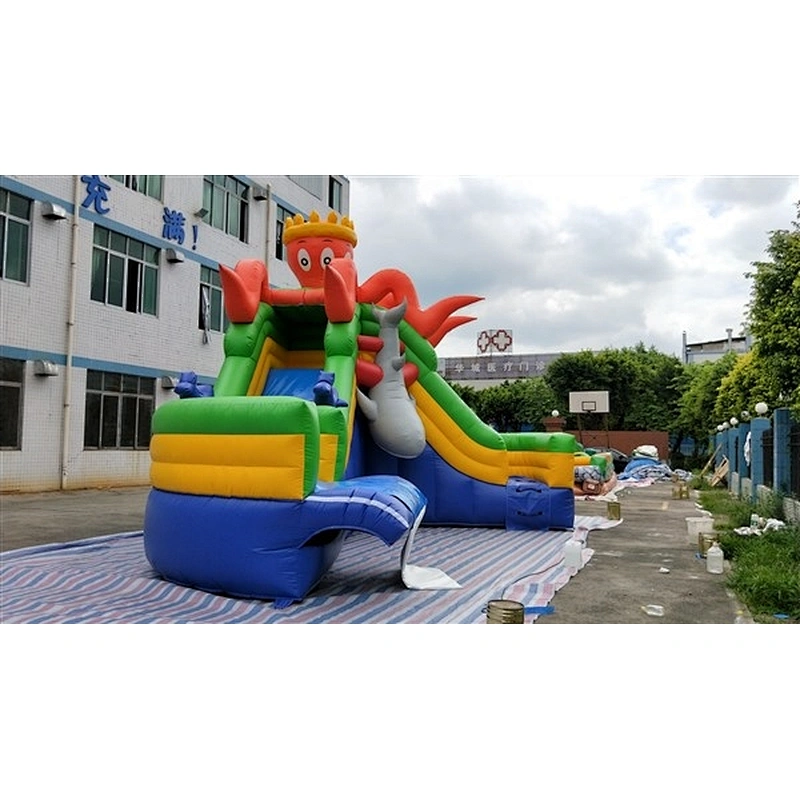 Small Toy Clearance Names Float Toys Sale Giant Water Slides Manufacturer Boat Colorful Octopus Inflatable Slide Price For Sale-11.3x3.6x4.55M