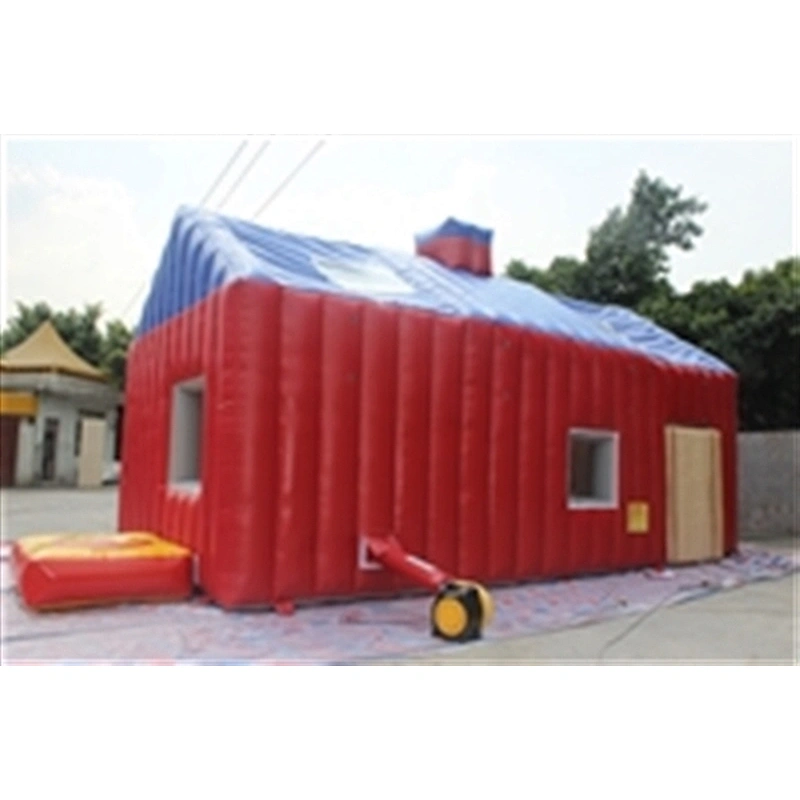 red blue cabin house bouncer inflatable jumping castle inflatable castle-8.84x5.18x4.45M