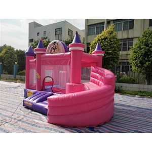 pink Cinderella princess bouncer with slide jumping castle&Inflatable Combo-4x3x3.8M