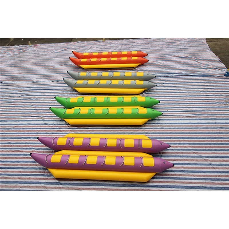 Inflatable Banana Boat 14 Persons Double Tubes Banana Boat Crazy Inflatable Water Toys Summer Hot Sale-5x1.9m