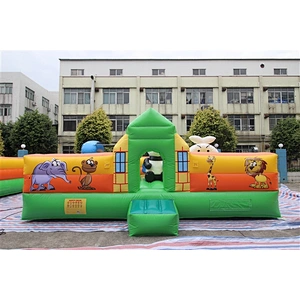animal gathering zoo fun city inflatable amusement park-6x4.5x2M