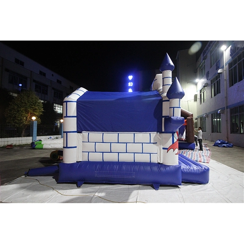 blue and white soliders sentinel bouncer with slide jumping castle&Inflatable Combo-4x4.35x3M