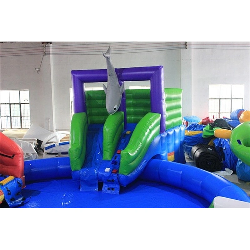 The hot sale octopuses giant inflatable water slide which is inflatable water slide for kids-purple octopus slide5x3.4x4.5+small slide3.5x2.8x2.5+pool dia7米+iceberg3x2.5x2.5
