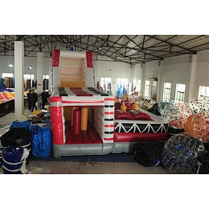 car shape bus shape bouncer with slide inflatable combo obstacle course inflatable inflatable obstacle inflatable obstacle course-10x5x4.5M