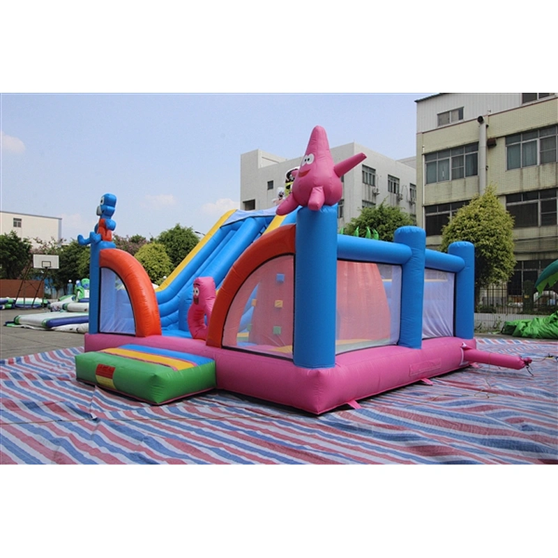 spongebob and patrick star theme fun city inflatable amusement park-6x6x5M
