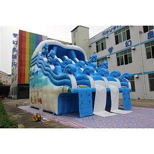 Outdoor Dry Lake Used Water Park Giant Floating Heavy Duty Pool Slide Inflatable Water Slides For Kids For Sale-8x6x6M