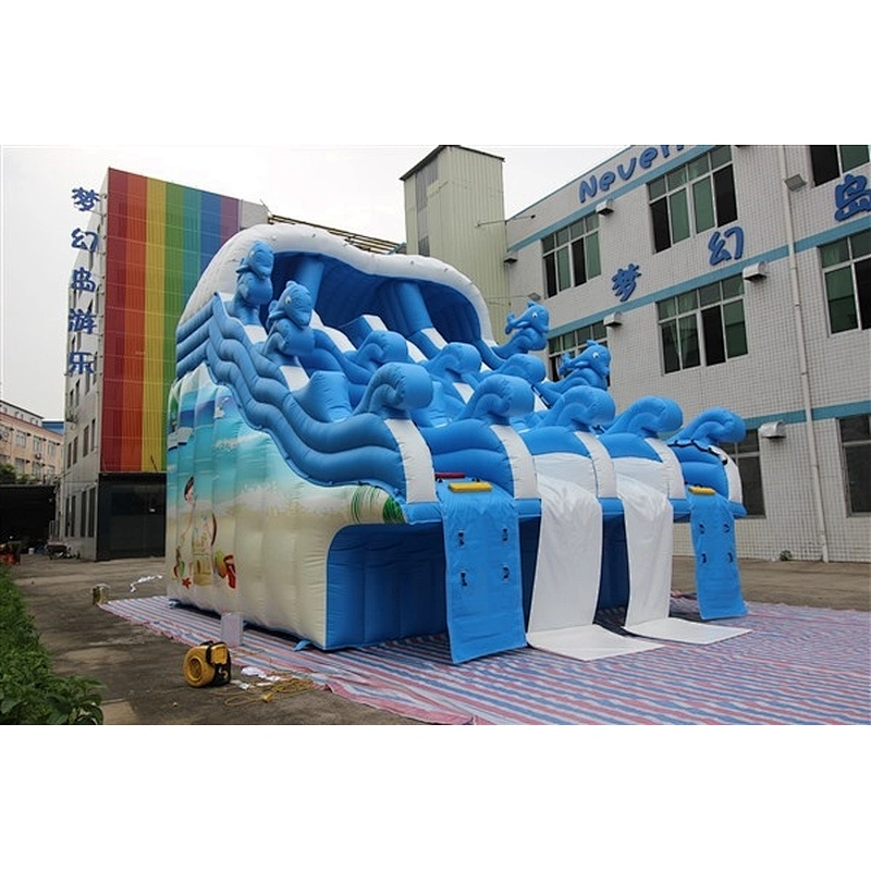 Outdoor Dry Lake Used Water Park Giant Floating Heavy Duty Pool Slide Inflatable Water Slides For Kids For Sale-8x6x6M