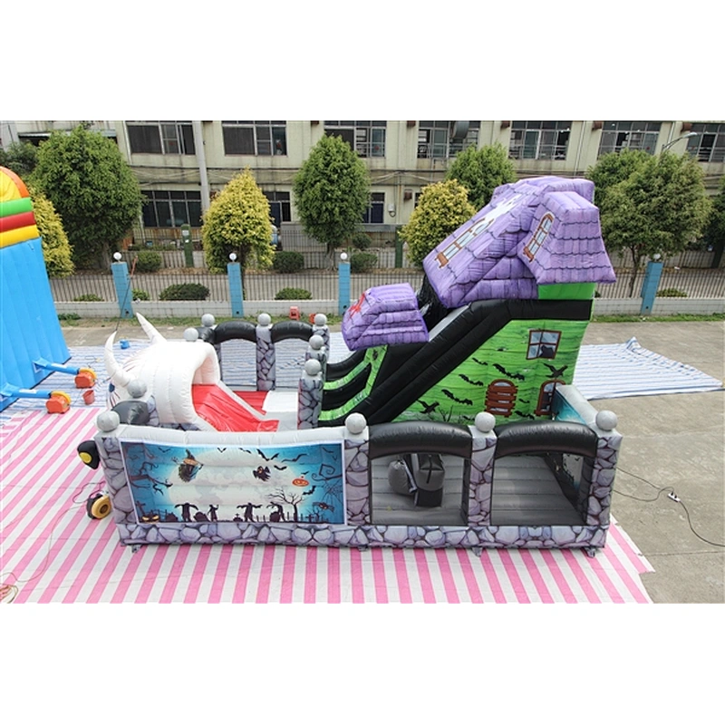 scary ghost bat haunted house for Halloween holiday fun city inflatable amusement park-9x5x5.5M