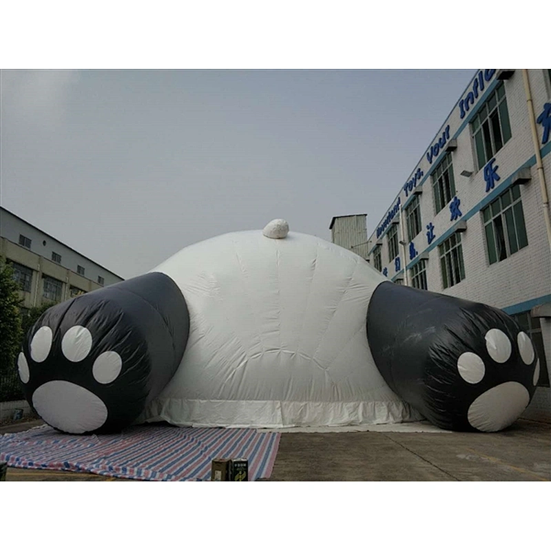 Giant panda Large Commercial Facet Clear Transparent Led Family Wedding Camping Bubble Inflatable Yurt Tent-30x20x7.9M
