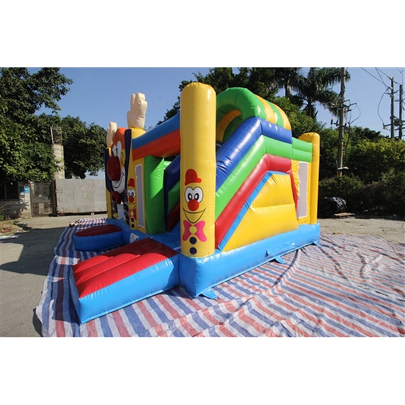 waving smiling clown bouncer with slide jumping castle&Inflatable Combo-5.2x2x3.8M