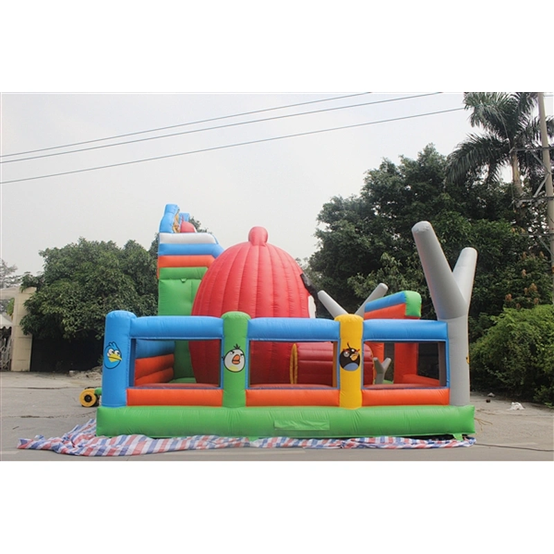 angry birds bouncer with slide fun city inflatable amusement park-9x6x5M