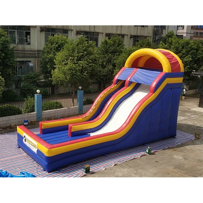 blue yellow red inflatable bouncer slide basic slide Inflatable Slide-10x4x5.5M