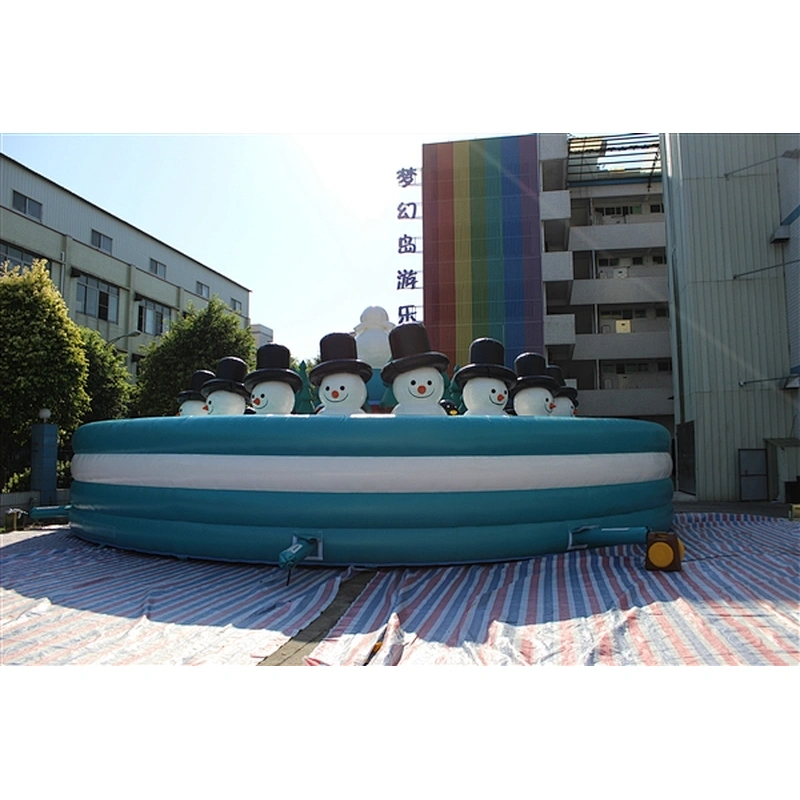 cold winter snowman on the ground fun city inflatable amusement park-12x12M