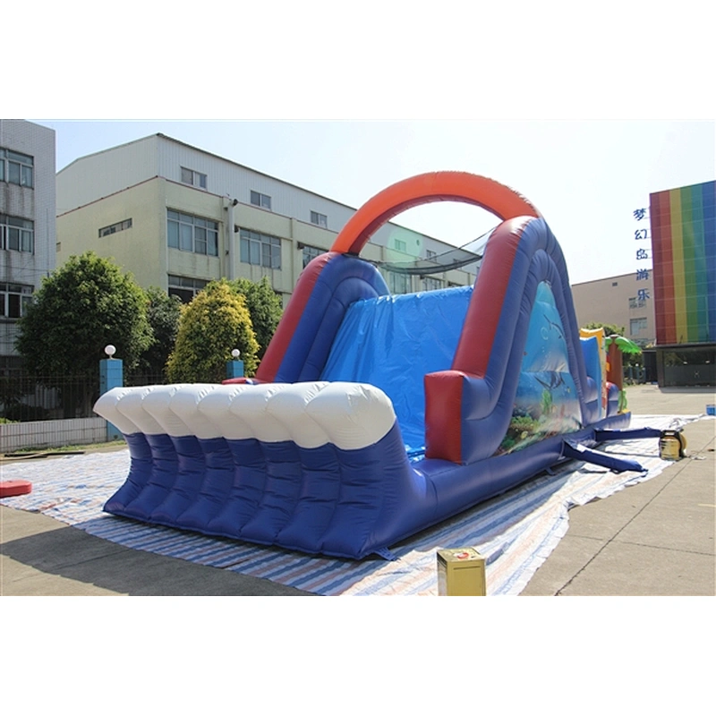 bouncer with slide obstacle course inflatable inflatable obstacle inflatable obstacle course-12x4x5M