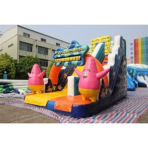 Spongebob and Patrick star inflatable bouncer slide Inflatable Slide-7x4x5M