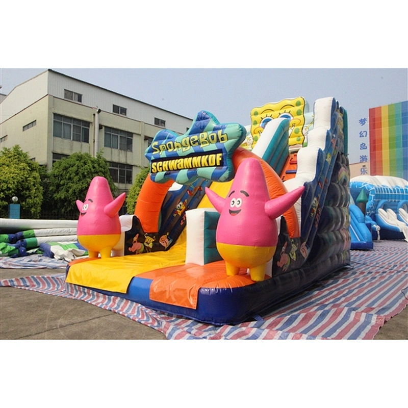 Spongebob and Patrick star inflatable bouncer slide Inflatable Slide-7x4x5M
