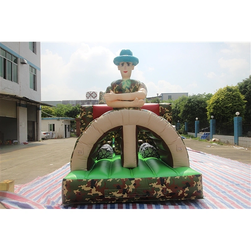 green Camouflage obstacle course inflatable inflatable obstacle inflatable obstacle course-12x2.8x3.5M
