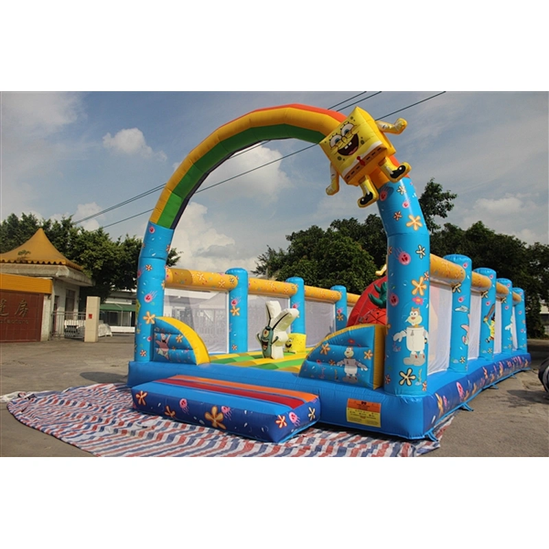 Spongebob and Patrick star fun city inflatable amusement park-12x6x5M