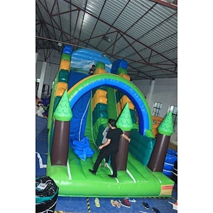 green forest jungle tree inflatable bouncer slide Inflatable Slide-8x4x4.5M